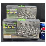 2 Sealed Pittsburgh 1/4" Socket Sets- Metric & SAE