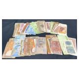 75 Vintage World Currency Bills & Foreign Scrip