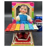 Vntg Little Performer Xylophone Wind-up Toy Works