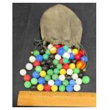 Vintage Bag of Solid Color Marbles