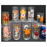 9 Vintage Character Drinking Glasses - Pizza Hut +