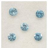 5 Blue Zircon 1 Carat Cut Gemstones