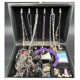 Mirrored Jewelry Box w Fashion Jewelry Collection