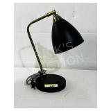 metal black & brass accent table lamp