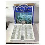 Glass chess & checker board - 14" board