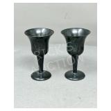 Pair of 4" tall Translucent stone glasses