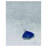 Lapis Lazuli & silver pendant/ chain