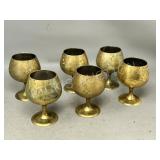 6 brass brandy sniffers - 4" h