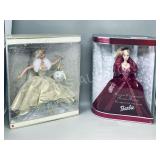 pair- Holiday Barbies-2000, 2002-orig boxes