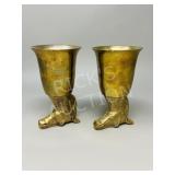 brass horse head goblets - 5.5" tall