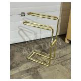 modern heavy brass dual towel rack