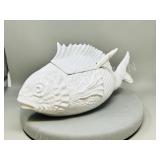 17" long ceramic Fish Tureen , Holt Renfrew label