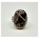 Abalone Dragonfly 925 Sterling Silver Ring