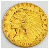 1910 1-1/2 Dollar Gold Indian Head Coin