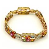 14K Gold Sapphire & Diamond Bracelet