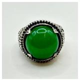 Green Agate, 925 Sterling Silver, STS Ring