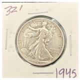 1945 Walking Liberty Half Dollar