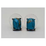 Turquoise Silver Earrings Set