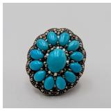 Turquoise & Silver Statement Ring