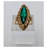 Beautiful 10k Yellow Gold Emerald Ring