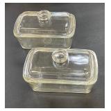 Vintage Clear Glass Loaf Pan with Lid