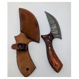 Damascus Steel Curved Hunting Knife