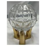 Round Crystal Sphere with Brass Tusk Holder