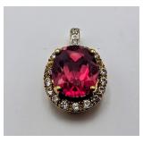 Nice Ruby & Diamond 10k Pendant