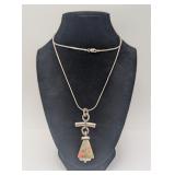 Sterling Silver 3D Chain w/ Jasper Watch Fob