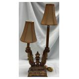 Decorator double stick table lamp with shades