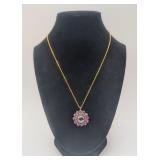 Antique Garnet Pendant on Chain