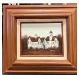 Vintage Original Painting of Church by Hirsch