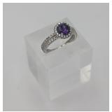 Gorgeous Sterling Amethyst & White Sapphire Ring