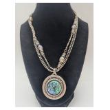 Chico Brand Blue/Green Mosaic Necklace