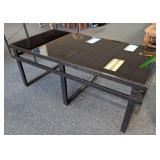 Modern Black Glass-Top Coffee Table