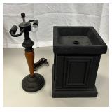 2-Buld Desk Lamp & Black Pedestal