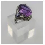 Beautiful Amethyst Sterling Silver Cocktail Ring