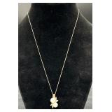 Beautiful 10K Gold, Diamond & Pearl Necklace.