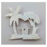 Vintage Handcarved Mother of Pearl Cottage Pin