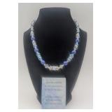 Genuine Sodalite w/ Crystal Glass Beaded Necklace