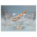 Clear Glass Bowl, Fork/ Spoon & Sundae Glasses