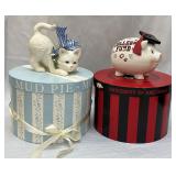 Mudpie Razorback and Kitten Piggy Banks