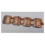 Copper Bracelet w/Large Links & Thai Dancer