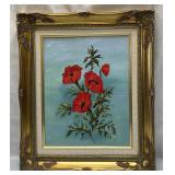 Original Signed Acrylic Red Poppies