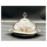 Antique Silver Plated Covered Butter Dish