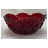 RARE Vintage Ruby Red Westmoreland Sawtooth Bowl