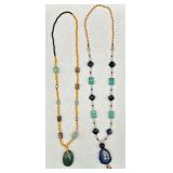 2 Nice Long Beaded Necklaces