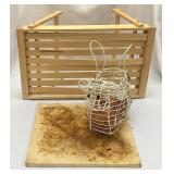 Cutting Board, Cow Basket, Wooden