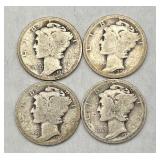 1917, 1918, 1919, 1920 Mercury Dimes