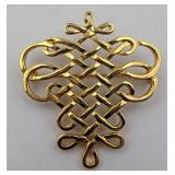 Golden Celtic Knot Pin marked MFA